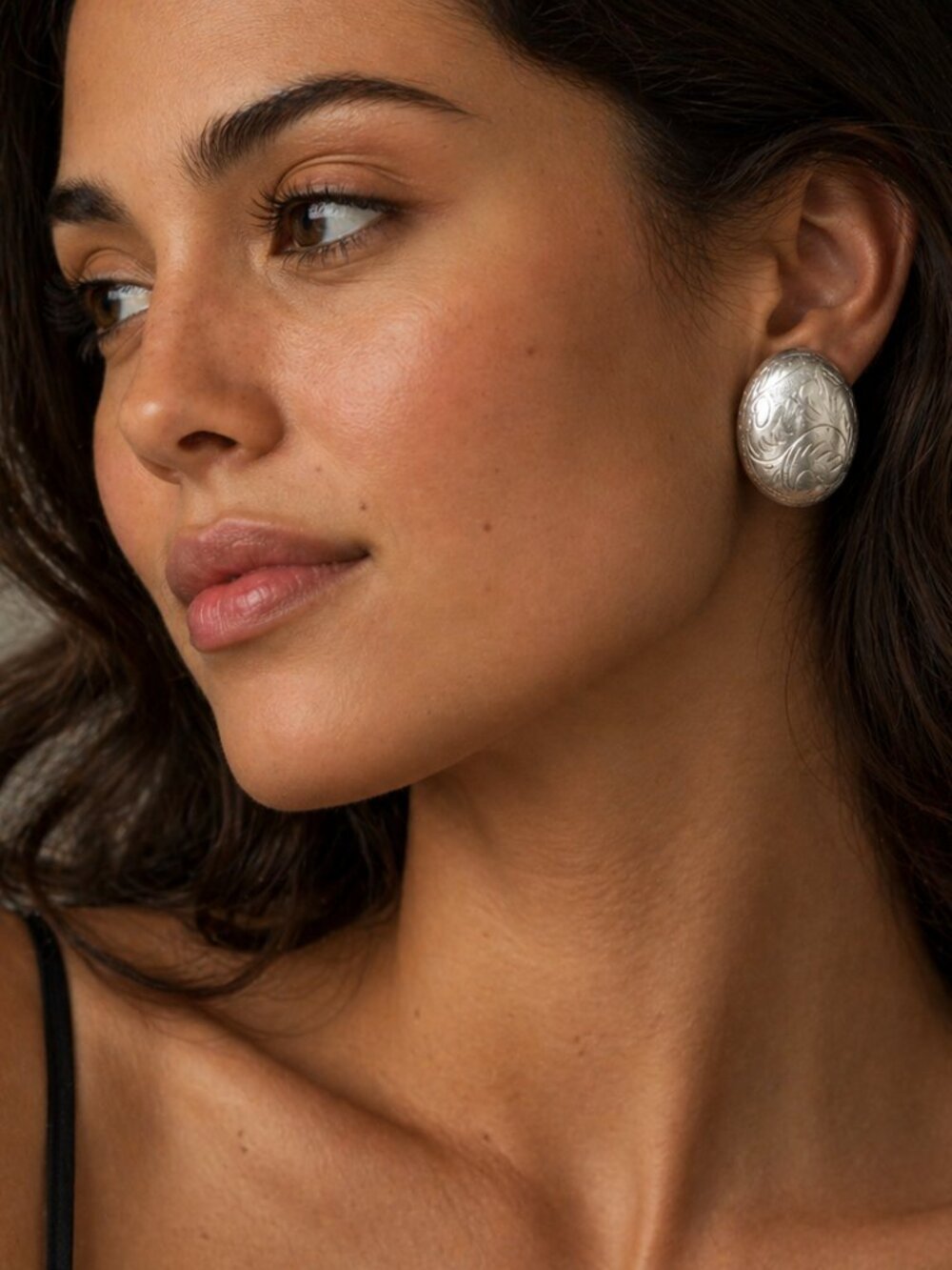 Vintage Sterling Silver Domed Earrings